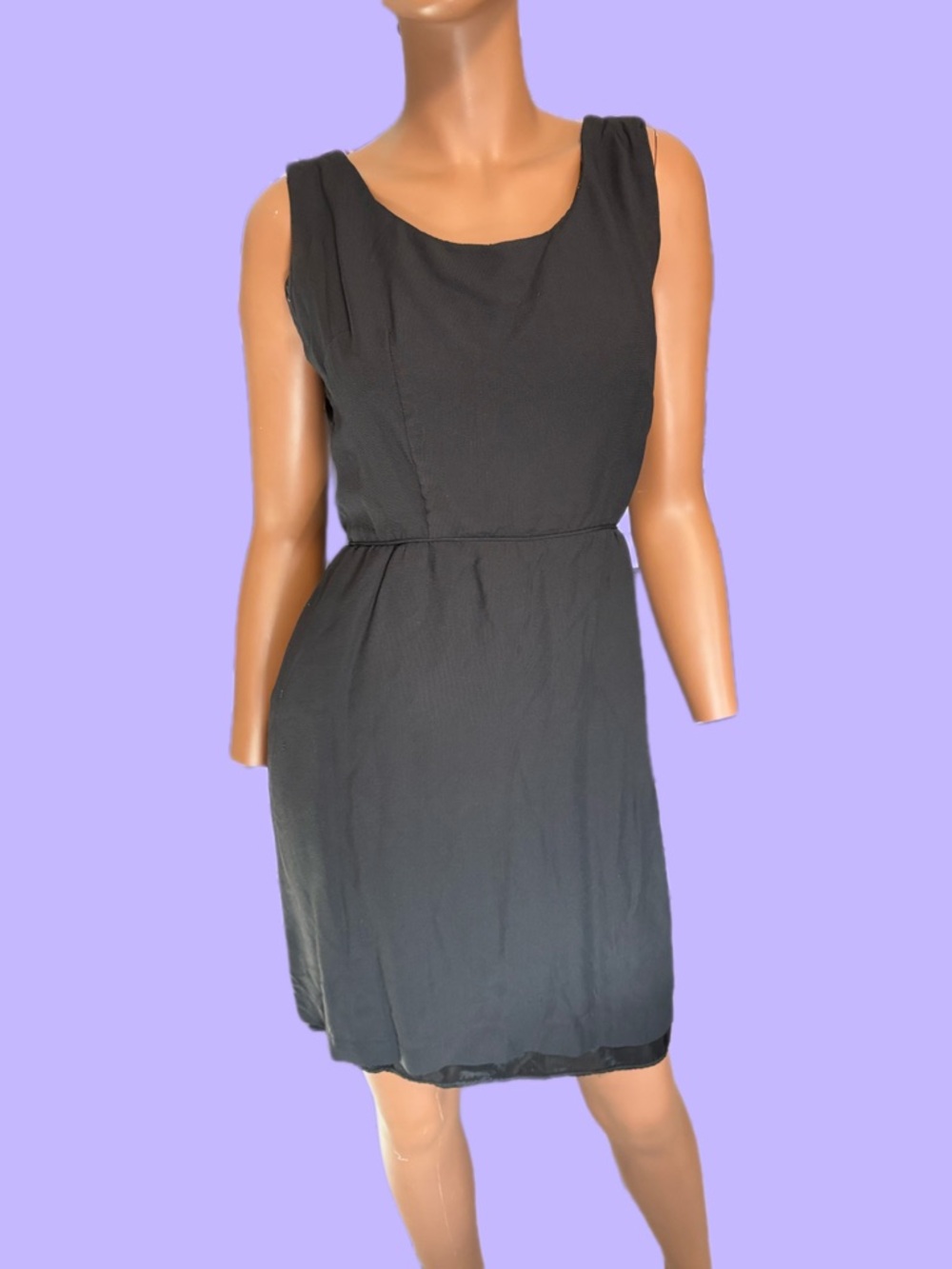 Vintage 1960s Classic Black Sleeveless Shift Dress